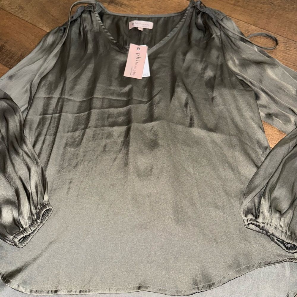 Philosophy Gray Polyester Top